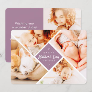 Simple Modern Custom Photos Happy Mother's Day Card