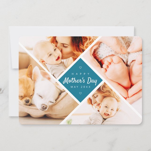Simple Modern Custom Photos Happy Mother's Day Card (Front)