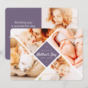 Simple Modern Custom Photos Happy Mother's Day Card