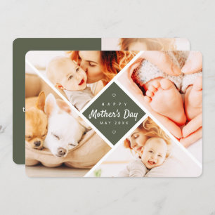 Simple Modern Custom Photos Happy Mother's Day Card