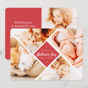 Simple Modern Custom Photos Happy Mother's Day Card
