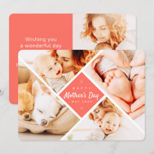 Simple Modern Custom Photos Happy Mother's Day Card