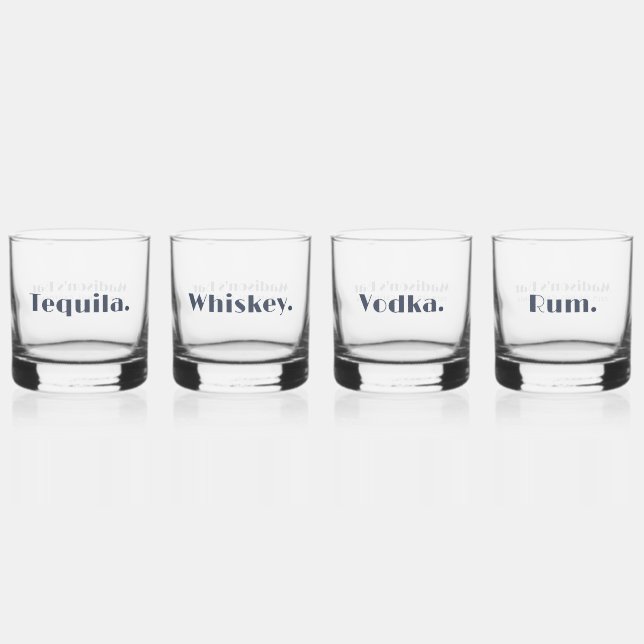Simple, Modern Custom Text Whiskey Glass (Front)