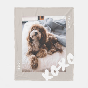 Simple Modern Customised Name Pet Photo Fleece Blanket