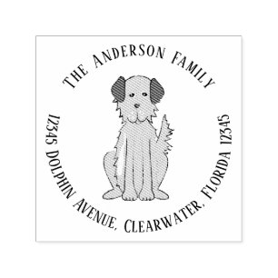 Simple Modern Cute Dog Pet Return Address  Self-inking Stamp
