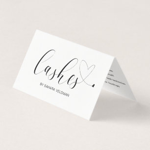 Simple Modern Cute Heart Elegant Lashes Business Card