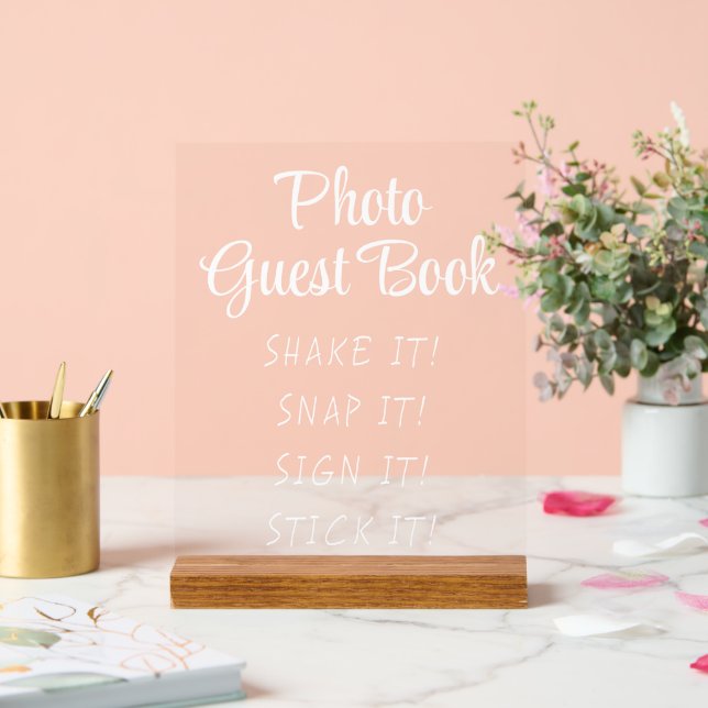 Simple Modern Cute Photo Guestbook Sign (Wedding)