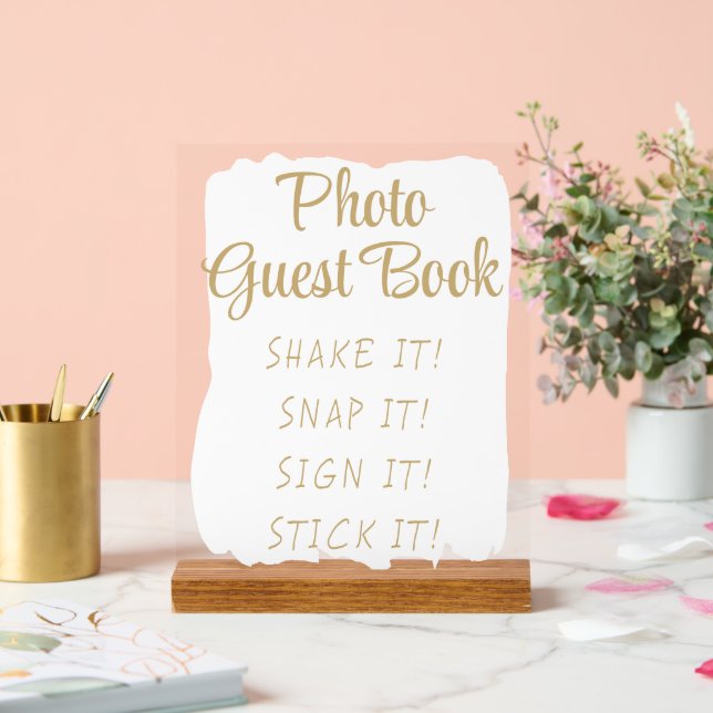 Simple Modern Cute Photo Guestbook Sign (Wedding)