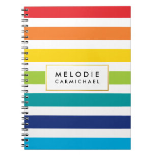 SIMPLE modern cute preppy pattern bright stripe Notebook