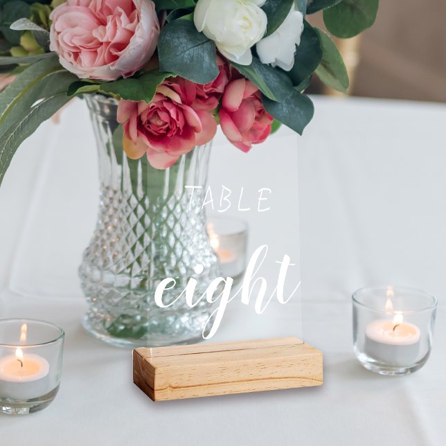 Simple Modern Cute Table Number Acrylic Sign (Simple Modern Cute Table Number Acrylic Sign)