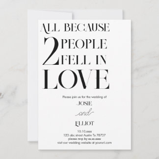 Simple Modern Dark and Light wedding Invitation