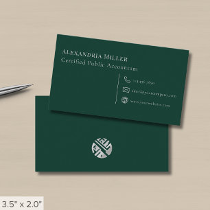 Simple Modern Dark Green Business Card