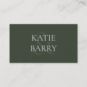 Simple Modern Dark Green RSVP Card