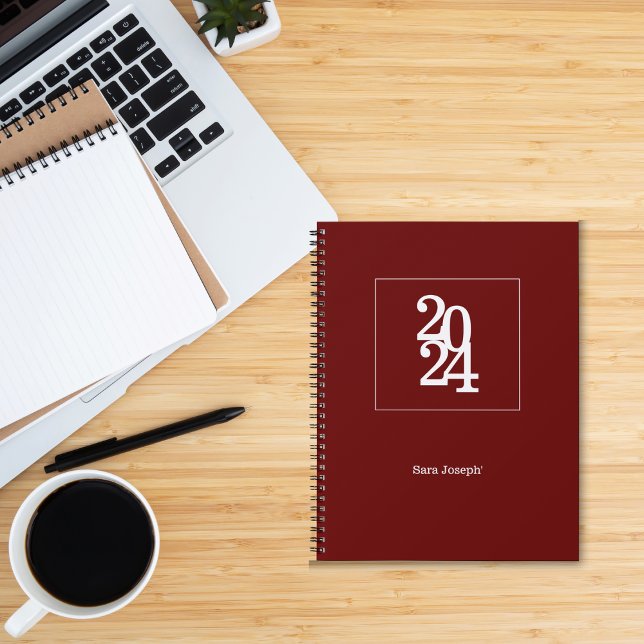 Simple Modern Dark Red 2024  Planner (Creator Uploaded)