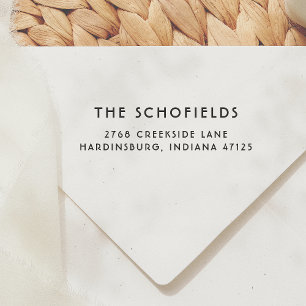 Simple Modern Deco Font Family Name Return Address Self-inking Stamp