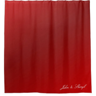 Simple & Modern Deep Red Gradient Solid Color  Shower Curtain