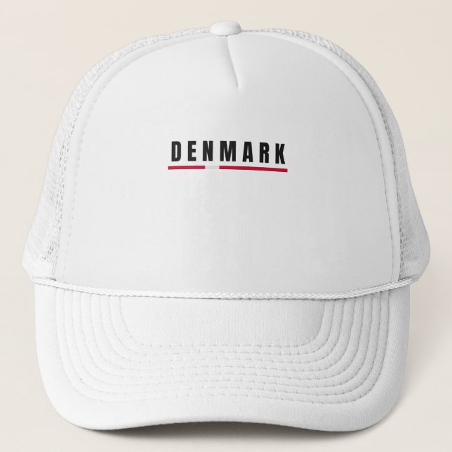Simple Modern Denmark Danish Letter Flag Souvenir  Trucker Hat (Front)