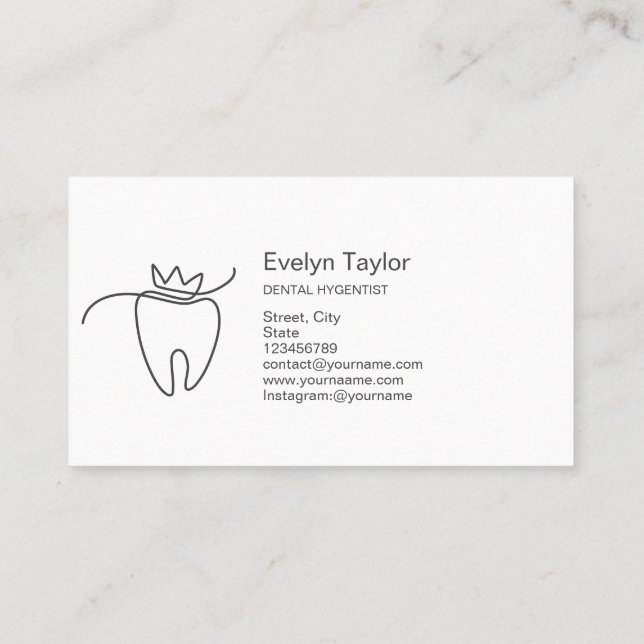 Simple Modern Dentist Dental Teeth Whitening Business Card (Back)