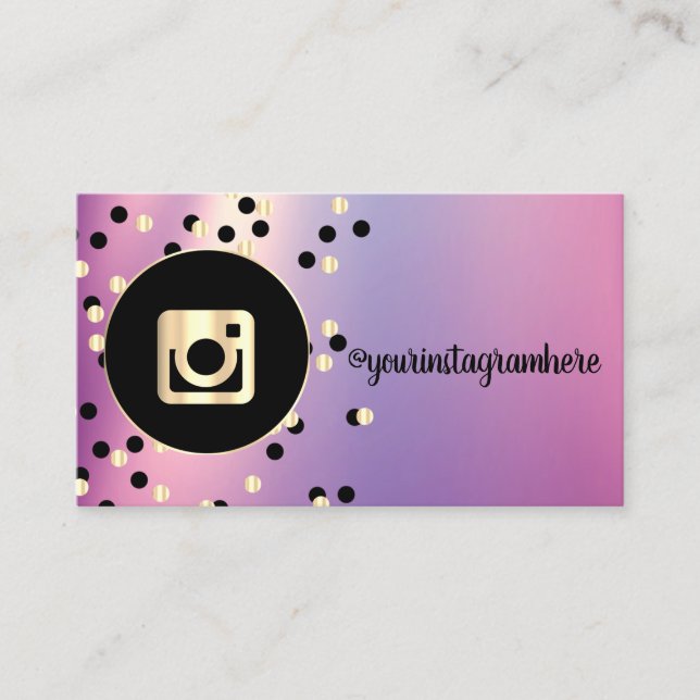 Simple Modern, Dots Instagram Social Media Business Card (Front)