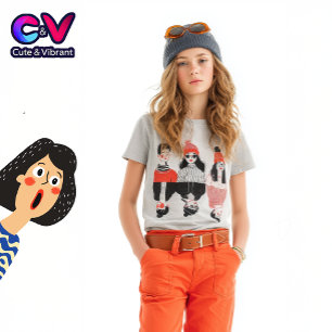 Simple modern drawing of cool young people T-Shirt