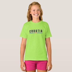 Simple Modern Dubrovnik Croatia Letter Flag Souven T-Shirt