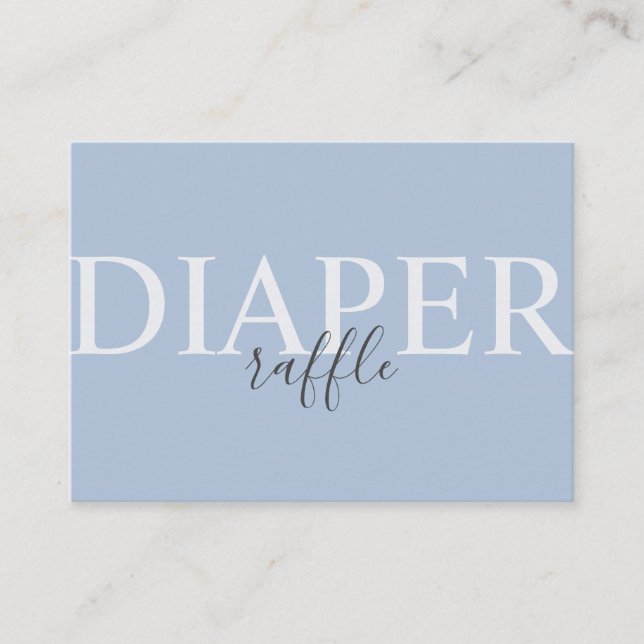 Simple Modern Dusty Blue Baby Shower Diaper Raffle Enclosure Card (Front)