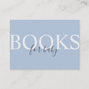 Simple Modern Dusty Blue Books for Baby Enclosure  Card