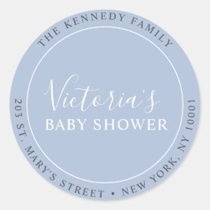Simple Modern Dusty Blue Return Address Label