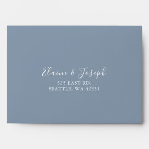 Simple Modern Dusty Blue Wedding Envelope