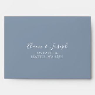Simple Modern Dusty Blue Wedding Envelope