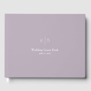 Simple Modern Dusty Lilac Wedding Guest Book