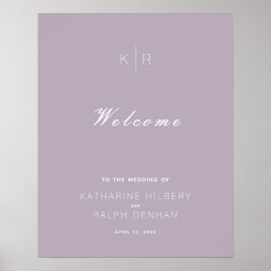 Simple Modern Dusty Lilac Wedding Welcome Poster