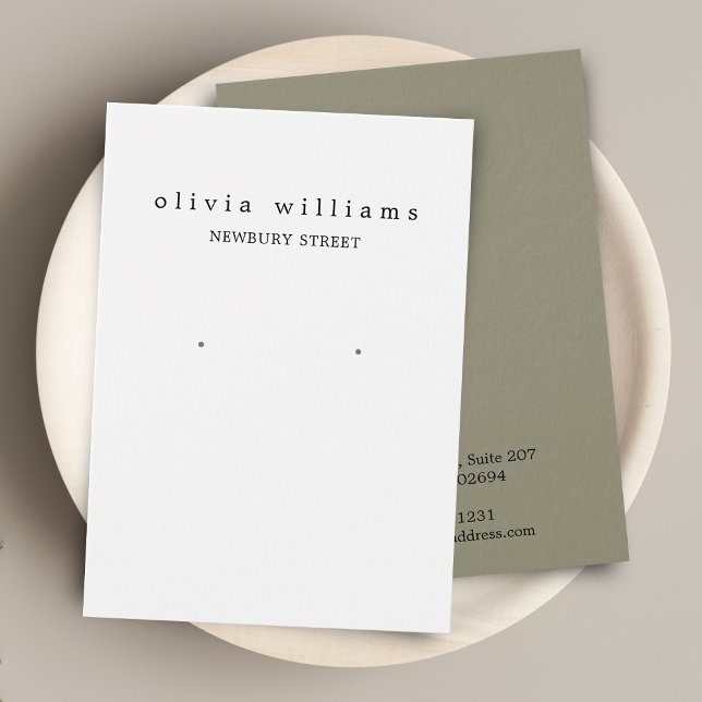 Simple Modern Earthy Green Earring Display Card (Creator Uploaded)