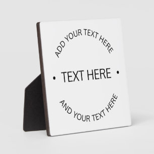 Simple Modern Editable Text   White & Black Plaque