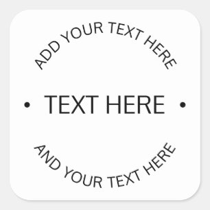 Simple Modern Editable Text   White & Black Square Sticker