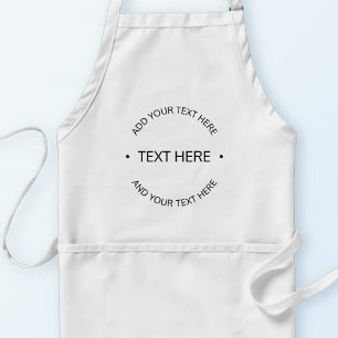 Simple Modern Editable Text   White & Black Standard Apron