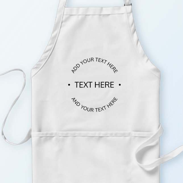 Simple Modern Editable Text | White & Black Standard Apron (Creator Uploaded)
