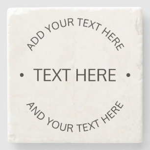 Simple Modern Editable Text   White & Black Stone Coaster
