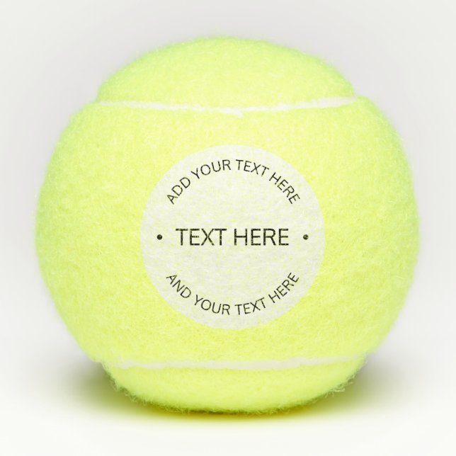 Simple Modern Editable Text | White & Black Tennis Balls (Front)