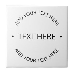Simple Modern Editable Text   White & Black Tile