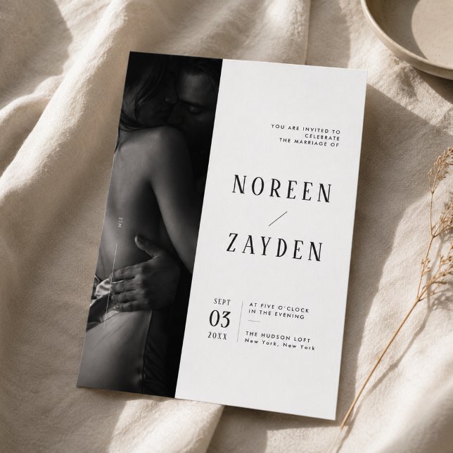 Simple Modern Editorial Photo Wedding Invitation (Creator Uploaded)