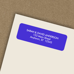 Simple Modern Electric Blue Return Address Label