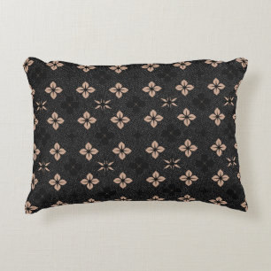 Simple Modern Elegant Black and Blush Pink Pattern Decorative Cushion
