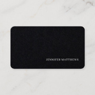 Simple Modern, Elegant Black Linen Professional Bu Business Card