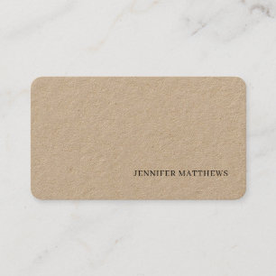 Simple Modern, Elegant Brown Leather Linen Busine Business Card