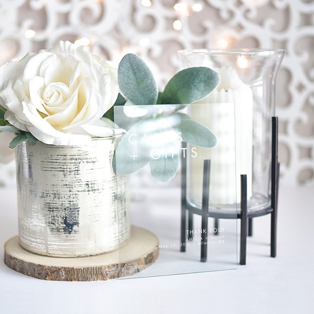 Simple Modern Elegant Cards And Gifts Wedding Acrylic Sign (Creator Uploaded)