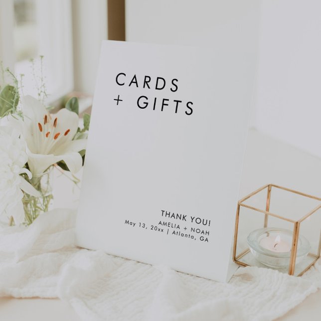 Simple Modern Elegant Cards And Gifts Wedding Pedestal Sign (Creator Uploaded)