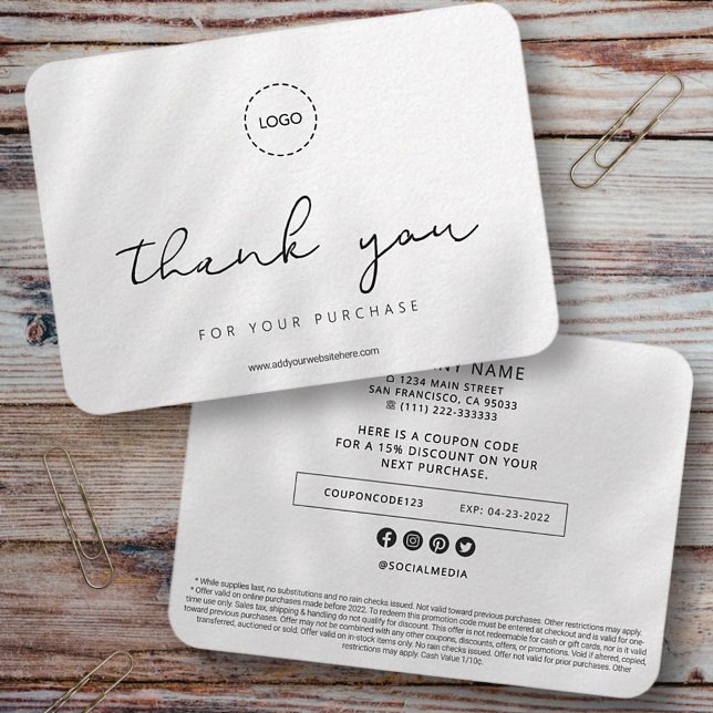Simple Modern Elegant Chic Business Promo Coupon Card (Creator Uploaded)
