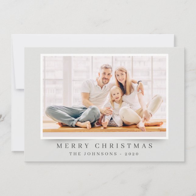 Simple Modern Elegant Christmas Custom Photo Holiday Card (Front)