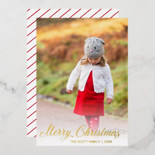 Simple Modern Elegant Christmas Foil Holiday Card